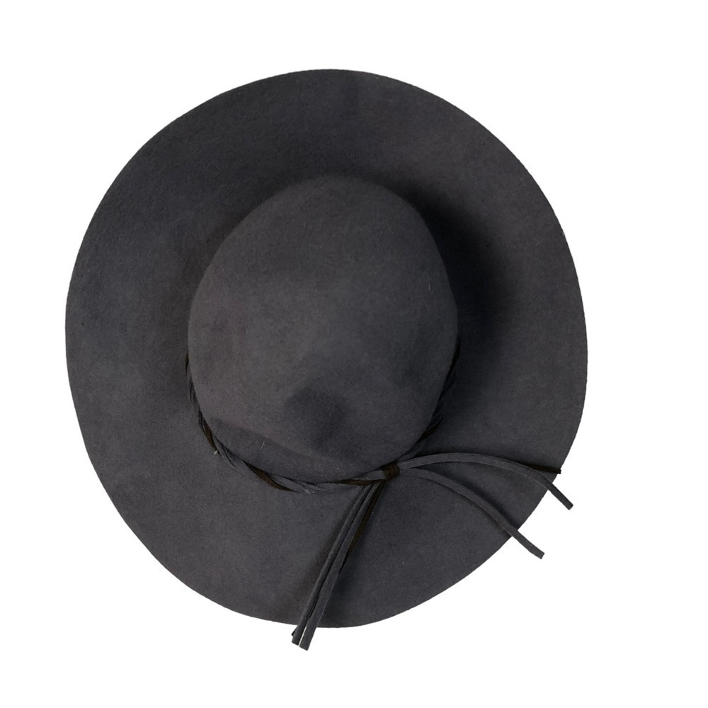 Isa & Stef Gray Wool Wide Brim Fall Hat‎